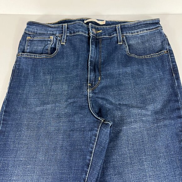 Levi's Jeans Women's 32 721 High Rise Skinny Fit Dark Blue Faded Stretch Denim - Picture 2 of 16